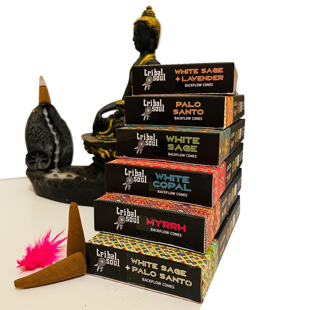 White Sage & Lavender - Tribal Soul Backflow Incense Cones (X10)