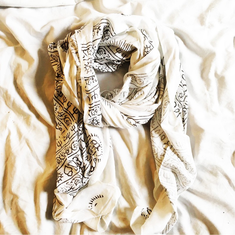 Meditation 2-in-1 Printed Textile - Ohm (White)