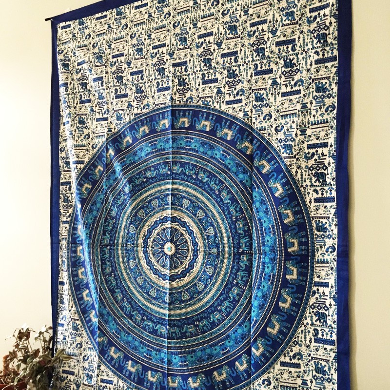 Mandala Tapestry - Nature's Song (Blue)