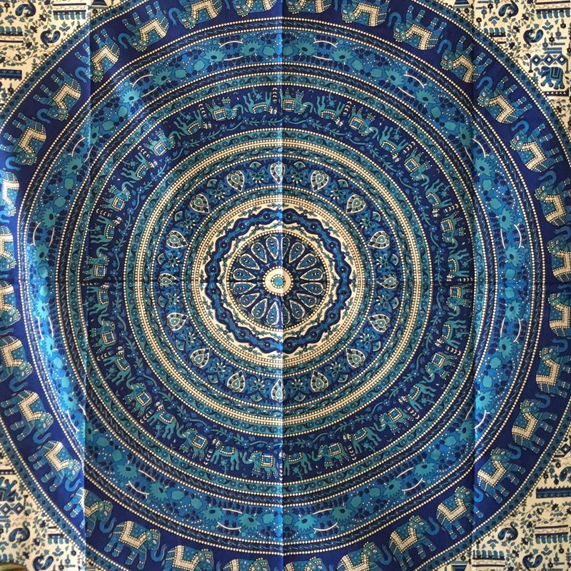 Mandala Tapestry - Nature's Song (Blue)