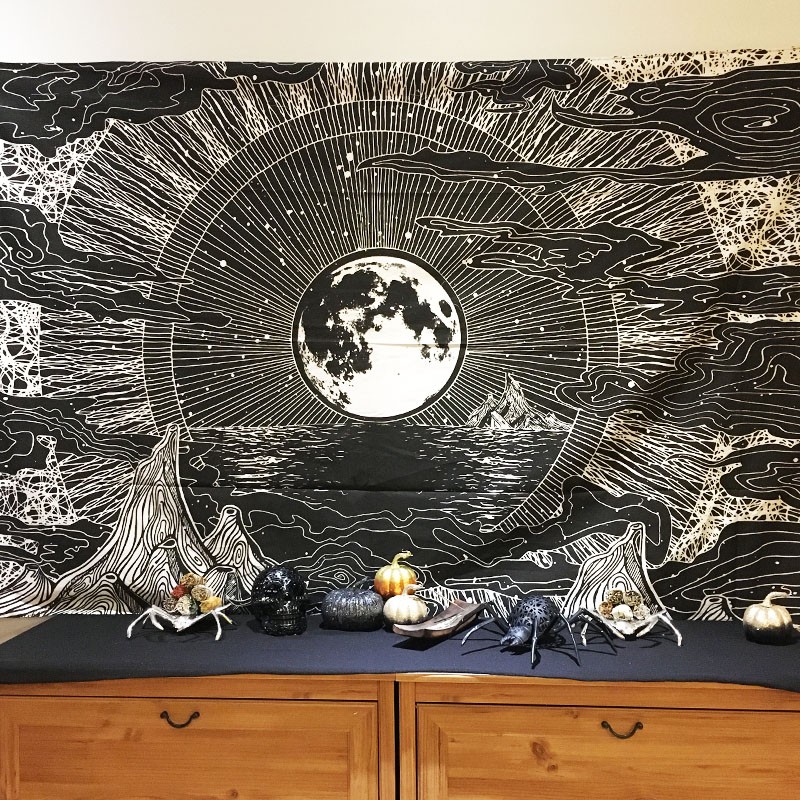 Tapestry - Full Moon and Moutains