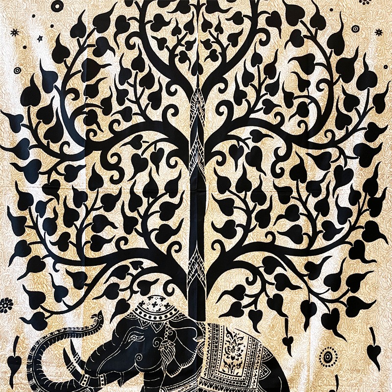Tapestry - Elephant Tree of life (Beige)
