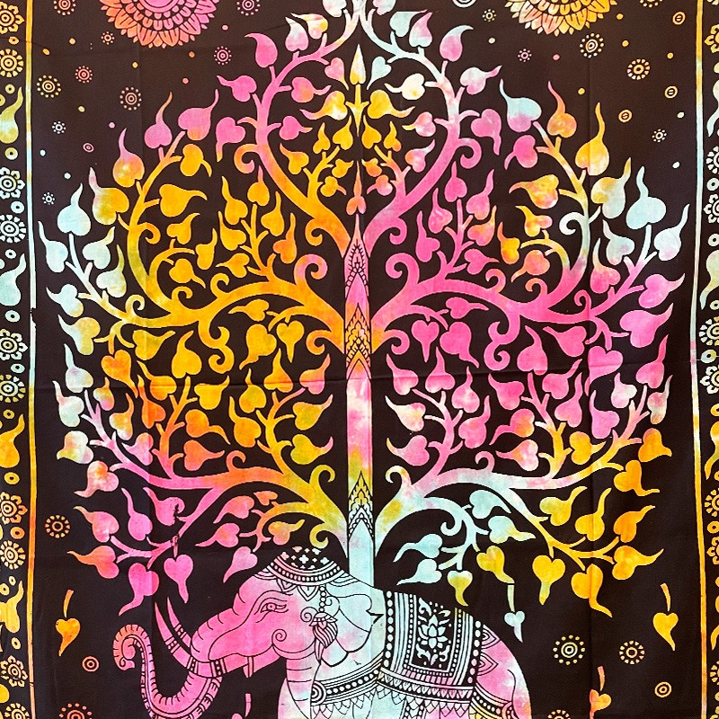 Tapestry - Elephant Tree of Life (Tie-Dye)