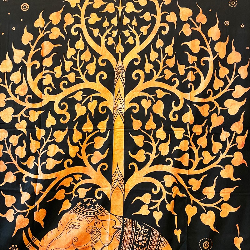 Tapestry - Elephant Tree of Life (Orange)