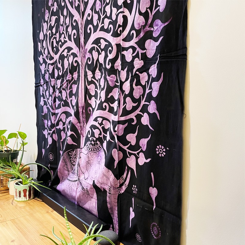 Tapestry - Elephant Tree of Life (Purple)