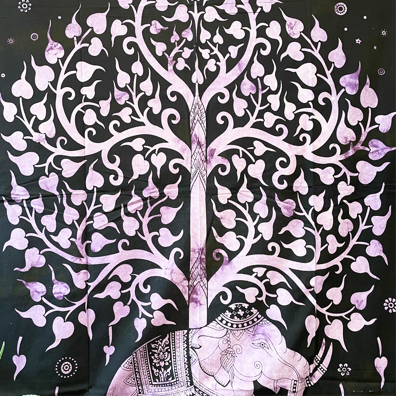 Tapestry - Elephant Tree of Life (Purple)