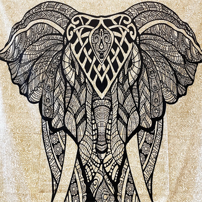 Tapestry - Artsy Elephant (Beige)